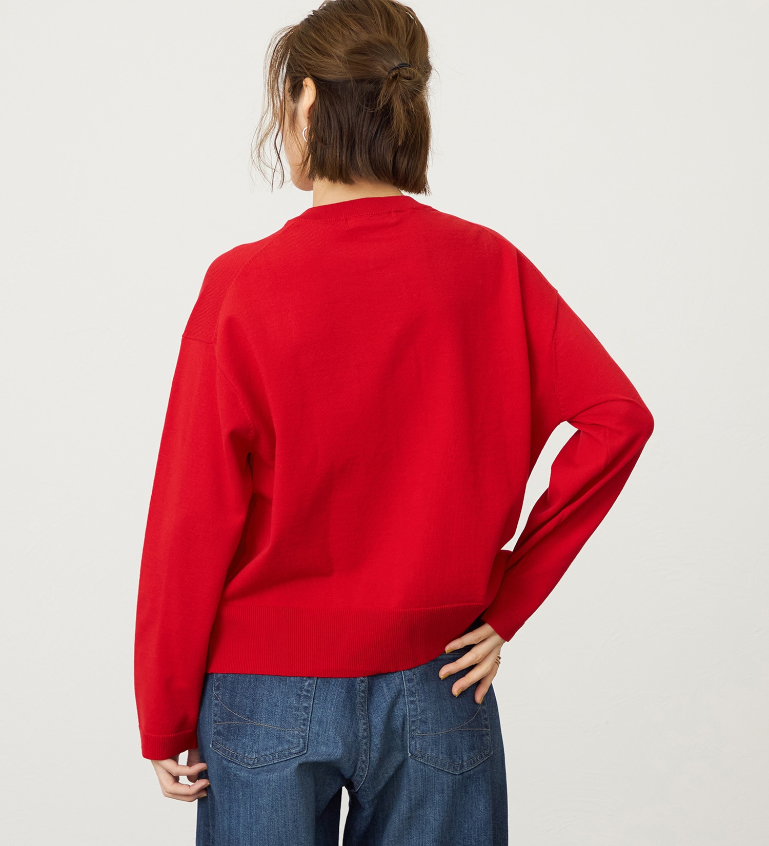 SOMETHING(サムシング)のSOMETHING マリンニットカーディガン|トップス/ニット/セーター/レディース|レッド