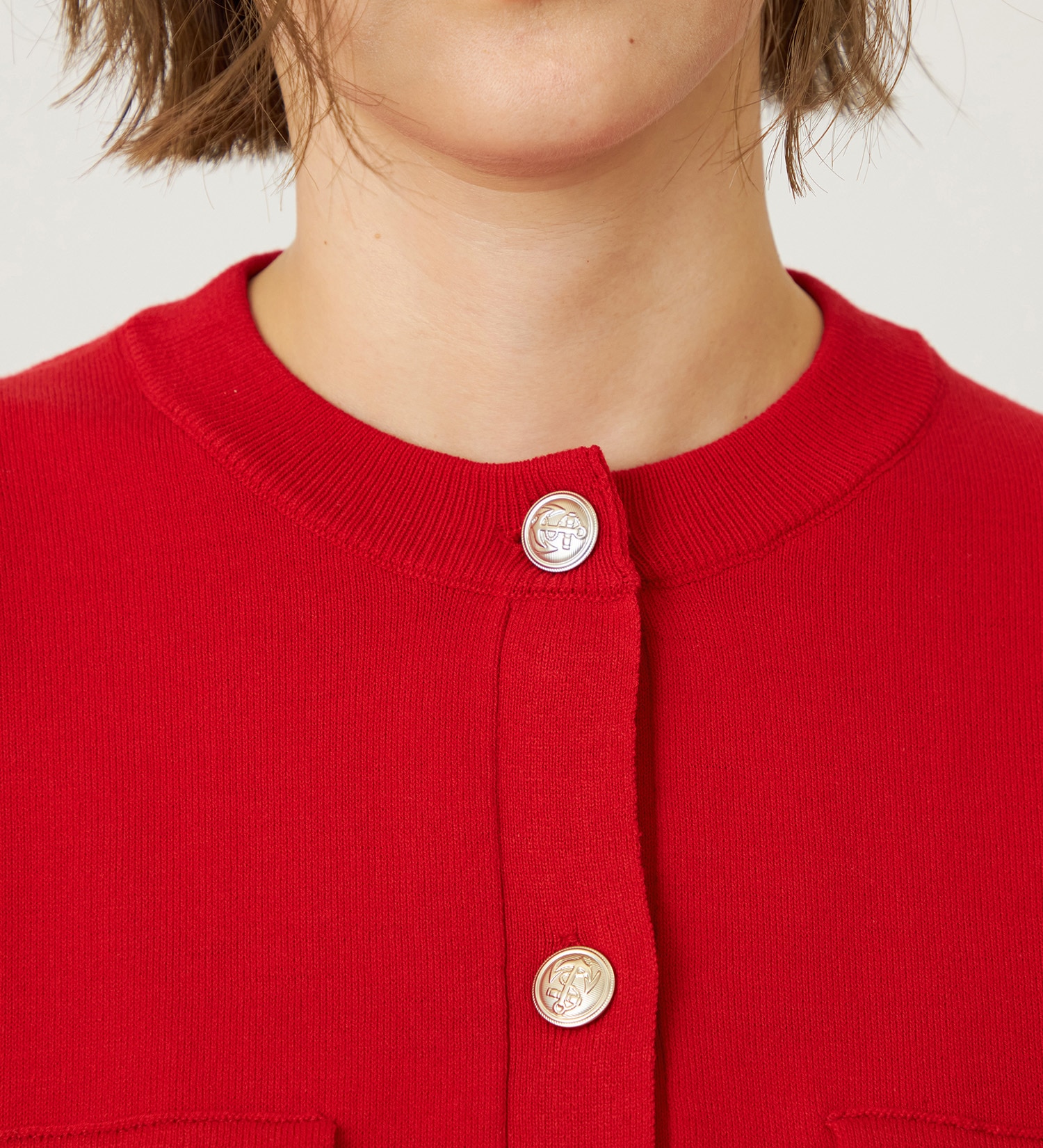 SOMETHING(サムシング)のSOMETHING マリンニットカーディガン|トップス/ニット/セーター/レディース|レッド