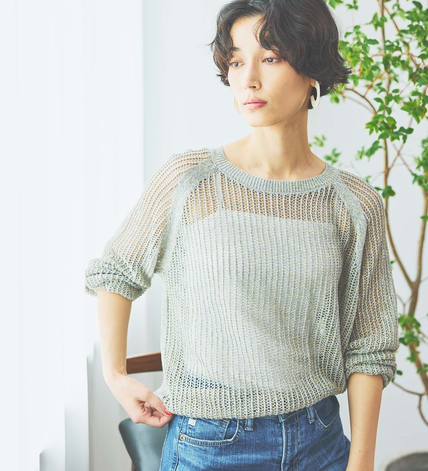 SOMETHING(サムシング)のSOMETHING メランジニット|トップス/ニット/セーター/レディース|ブルー系その他