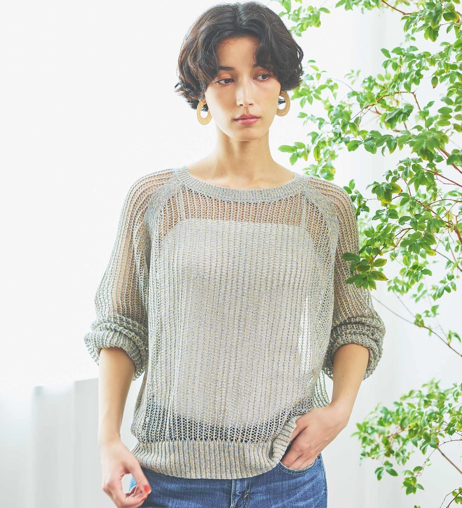 SOMETHING(サムシング)のSOMETHING メランジニット|トップス/ニット/セーター/レディース|ブルー系その他