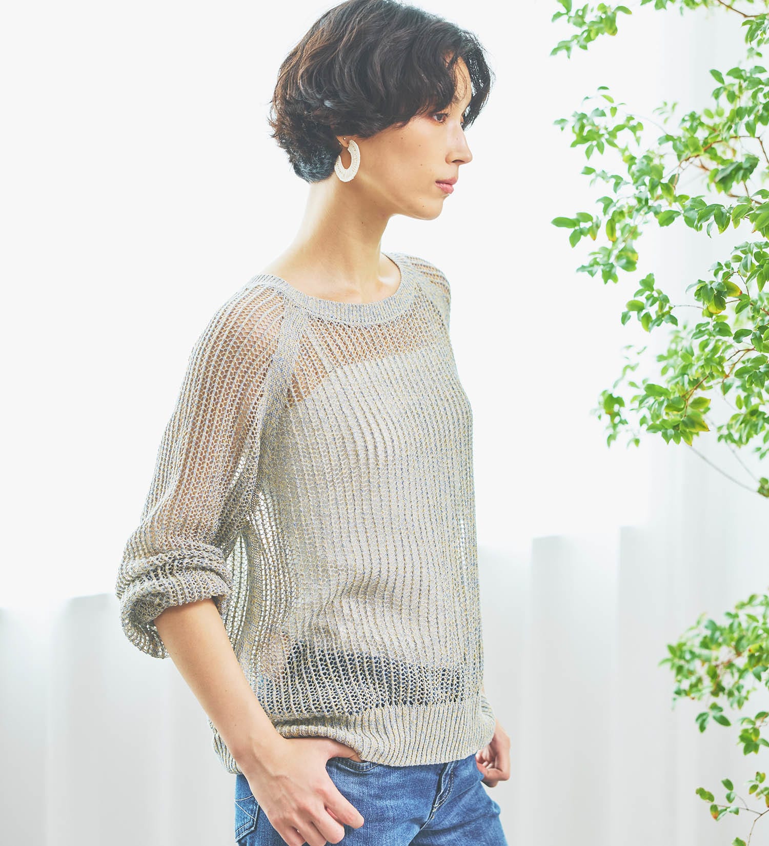 SOMETHING(サムシング)のSOMETHING メランジニット|トップス/ニット/セーター/レディース|ブルー系その他