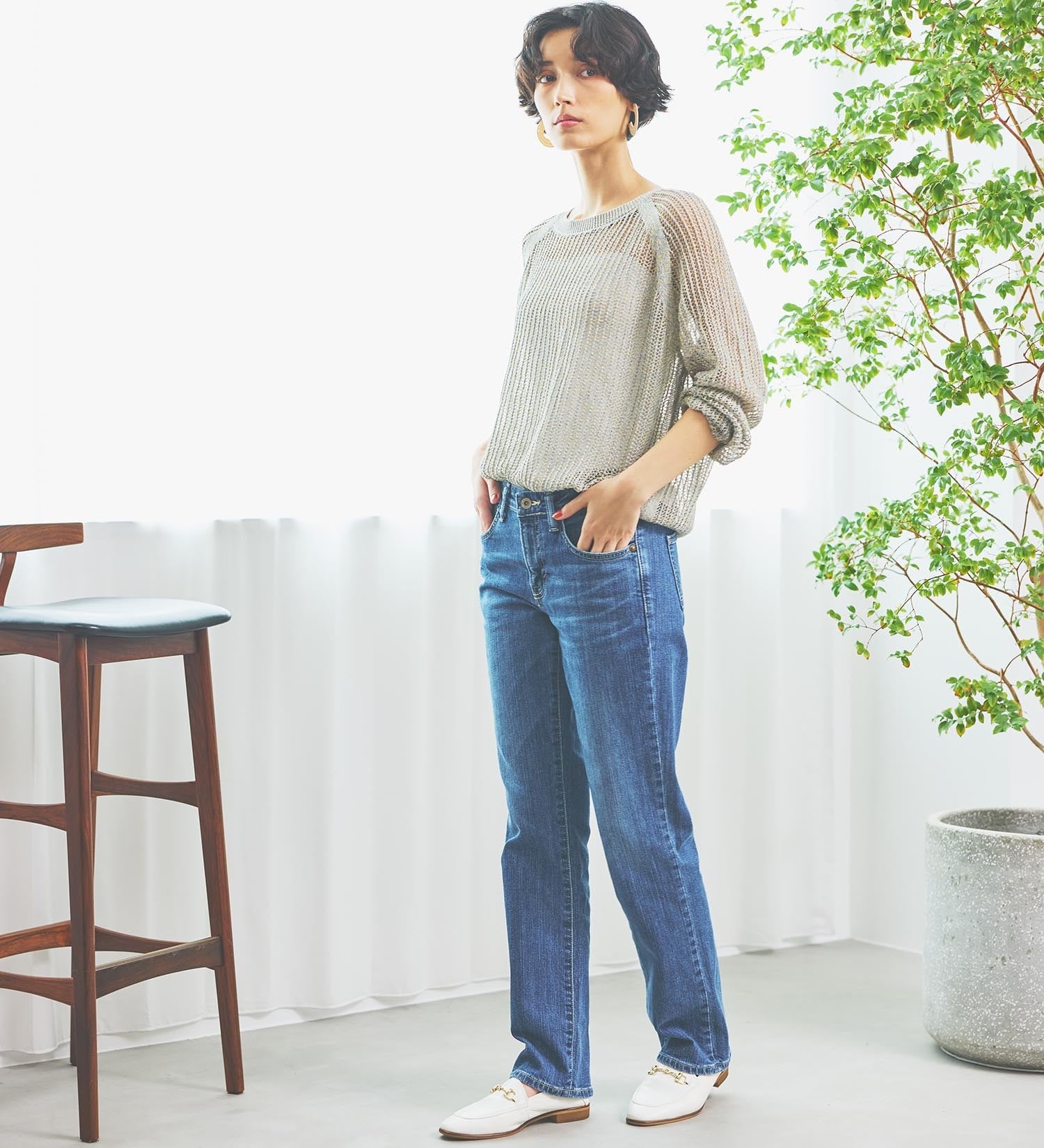 SOMETHING(サムシング)のSOMETHING メランジニット|トップス/ニット/セーター/レディース|ブルー系その他