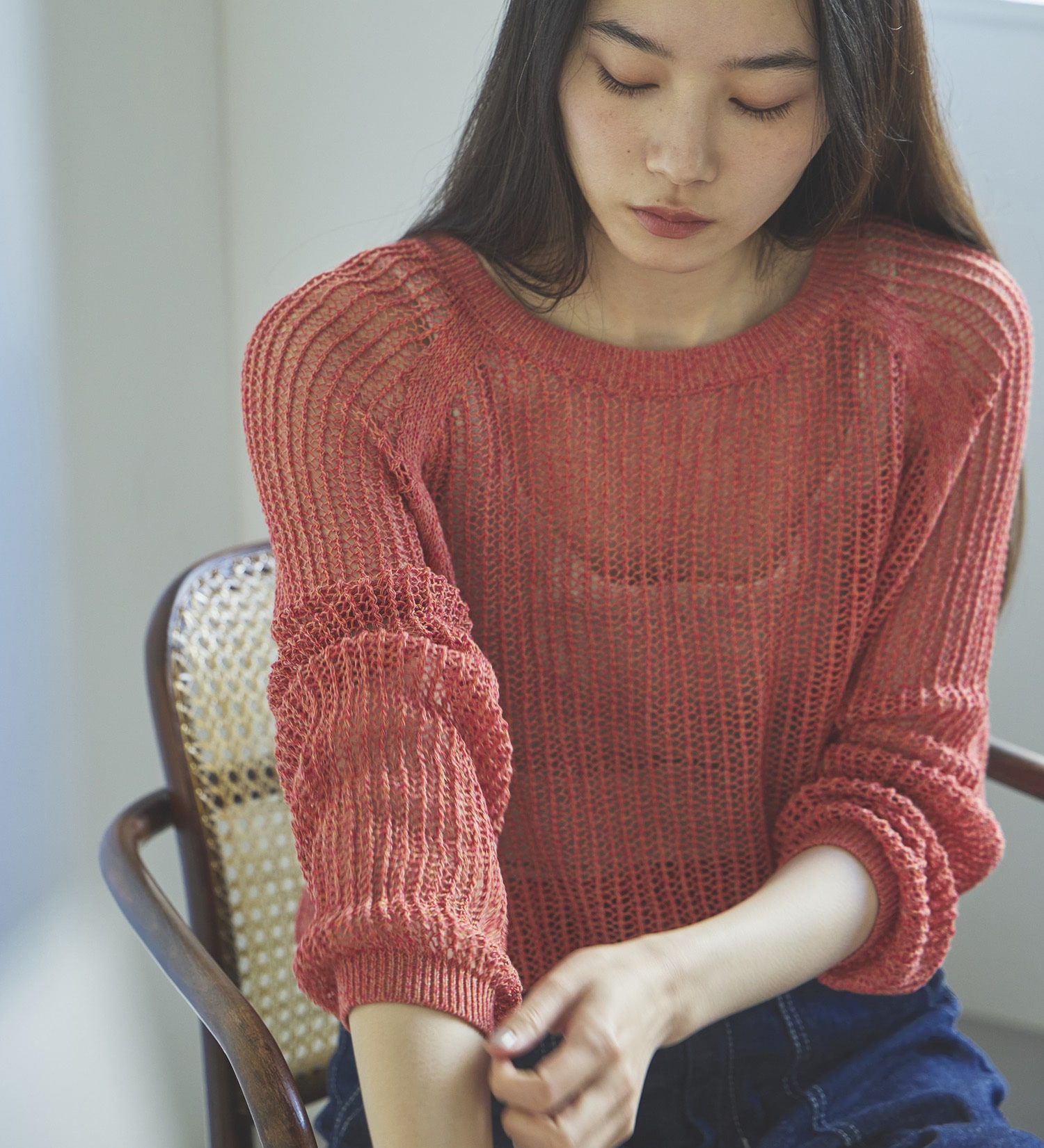 SOMETHING(サムシング)のSOMETHING メランジニット|トップス/ニット/セーター/レディース|ピンク系その他