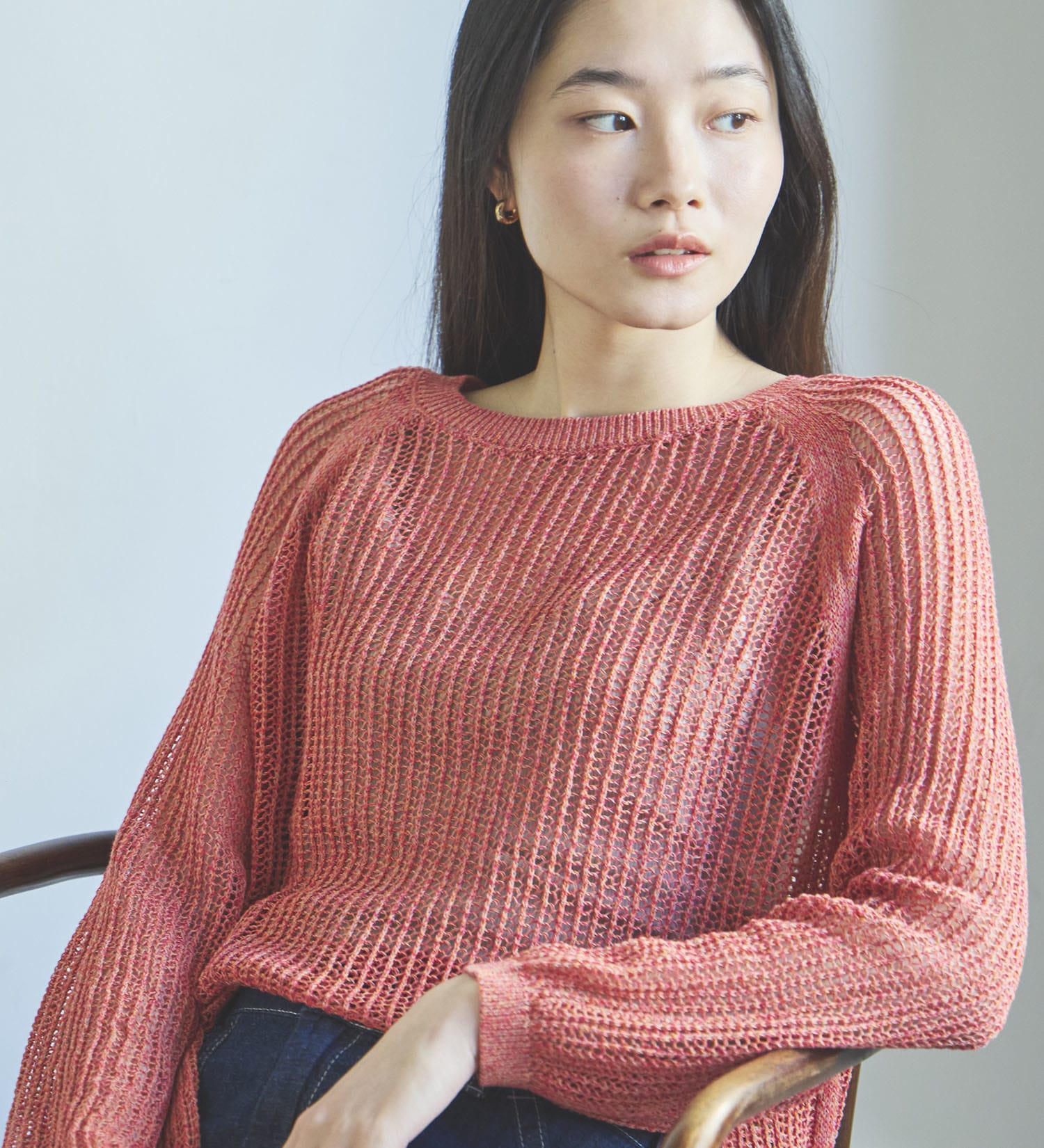 SOMETHING(サムシング)のSOMETHING メランジニット|トップス/ニット/セーター/レディース|ピンク系その他