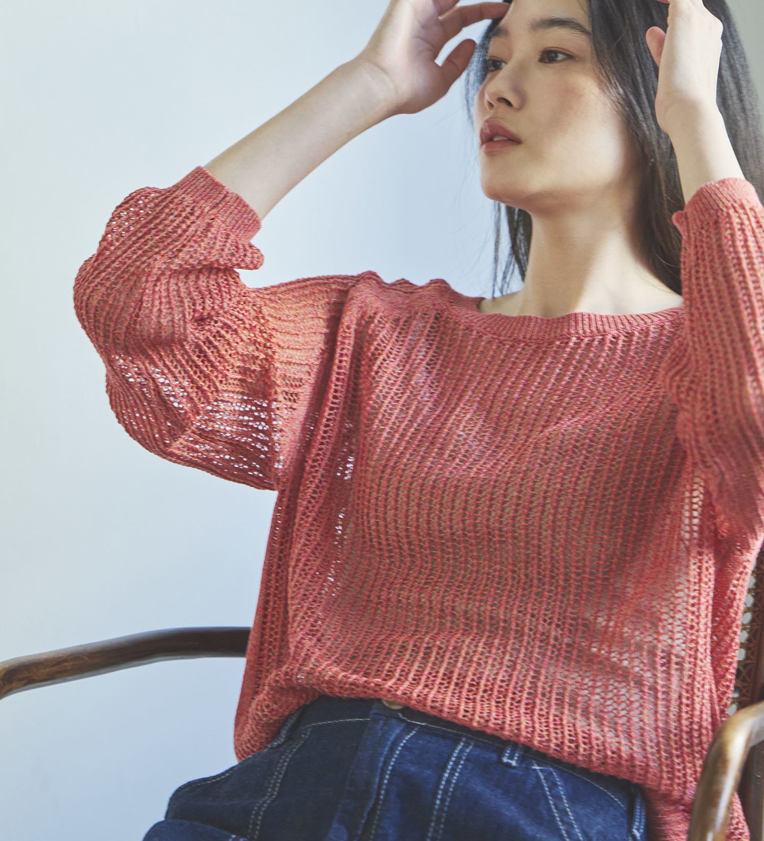 SOMETHING(サムシング)のSOMETHING メランジニット|トップス/ニット/セーター/レディース|ピンク系その他