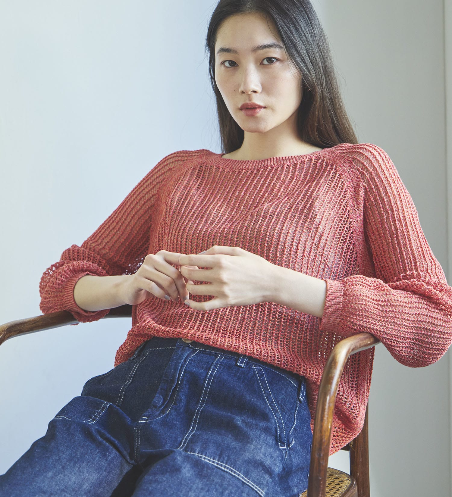 SOMETHING(サムシング)のSOMETHING メランジニット|トップス/ニット/セーター/レディース|ピンク系その他