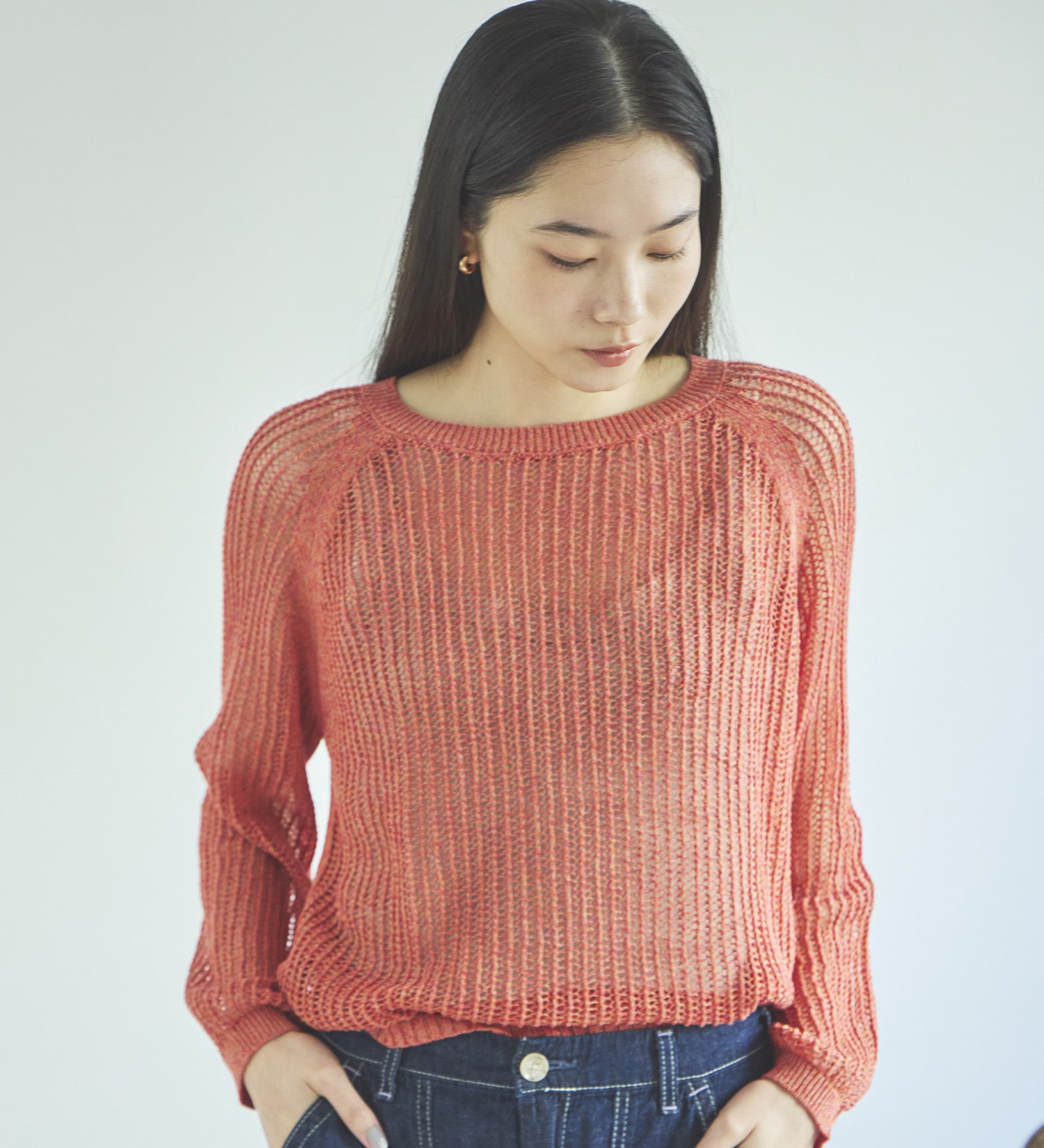 SOMETHING(サムシング)のSOMETHING メランジニット|トップス/ニット/セーター/レディース|ピンク系その他