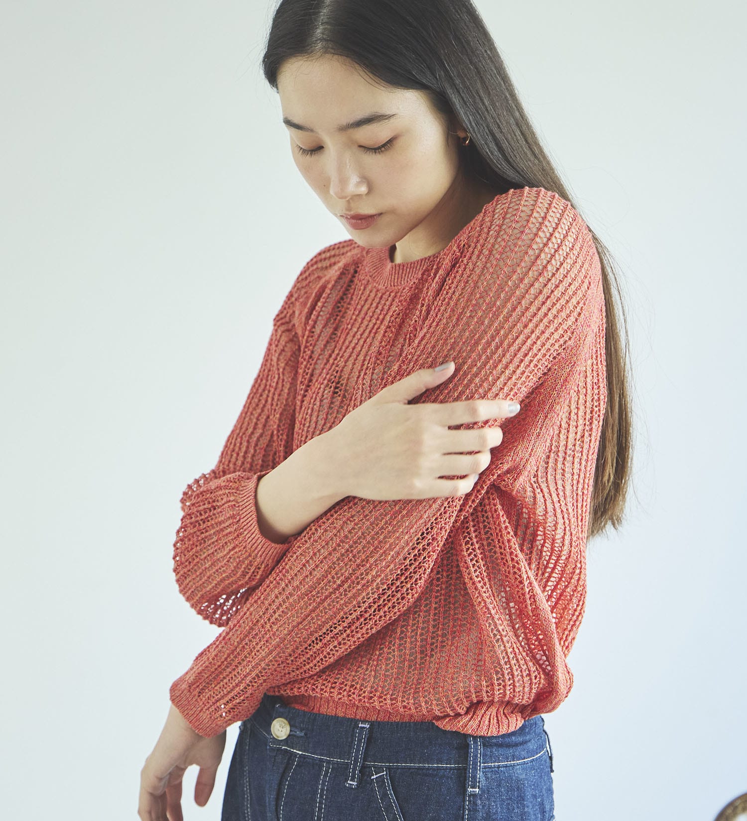 SOMETHING(サムシング)のSOMETHING メランジニット|トップス/ニット/セーター/レディース|ピンク系その他