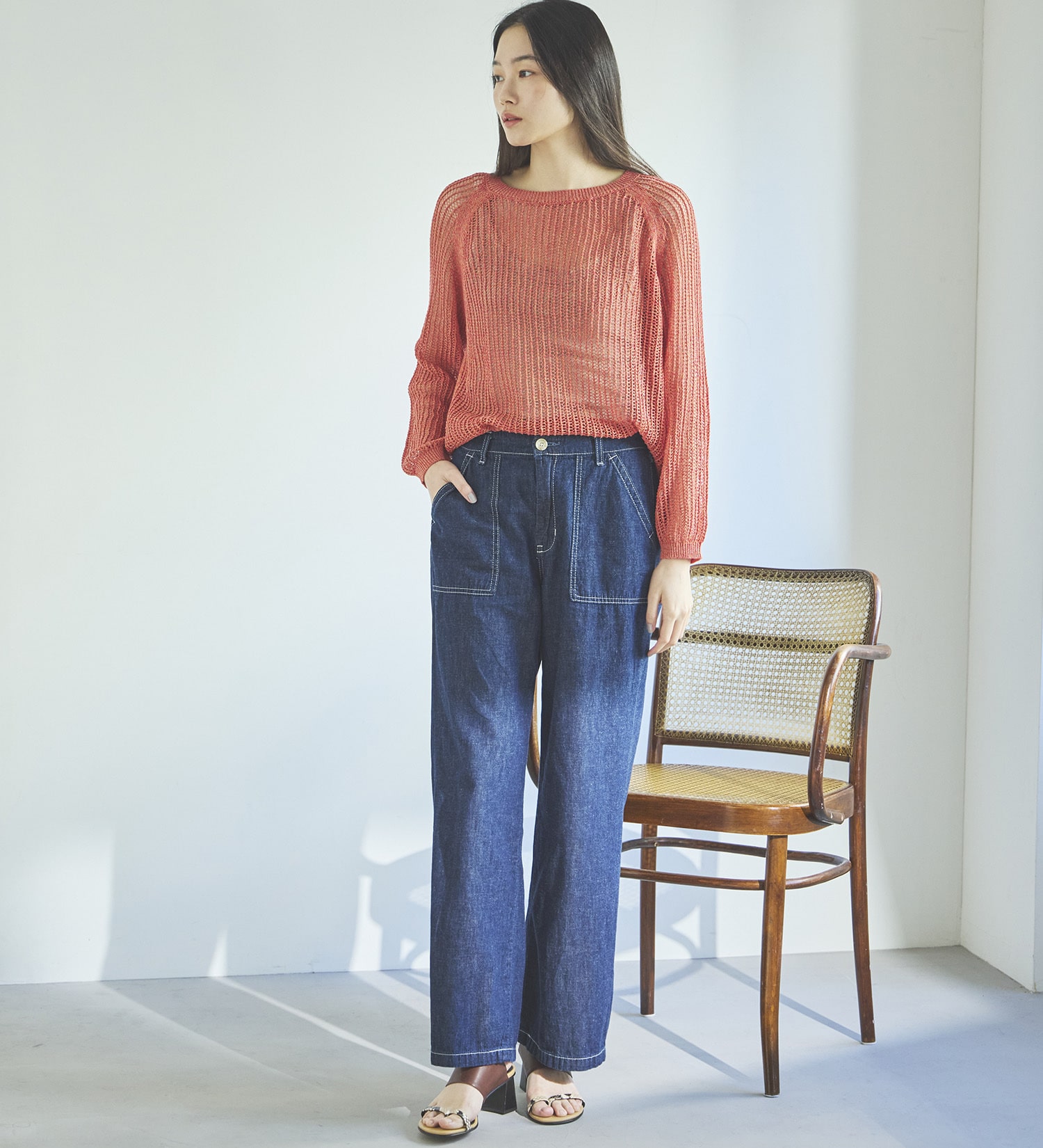 SOMETHING(サムシング)のSOMETHING メランジニット|トップス/ニット/セーター/レディース|ピンク系その他