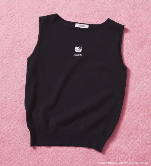 SOMETHING(サムシング)のSOMETHING×HELLO KITTY EMBROIDERY KNIT|トップス/その他トップス/レディース|ブラック