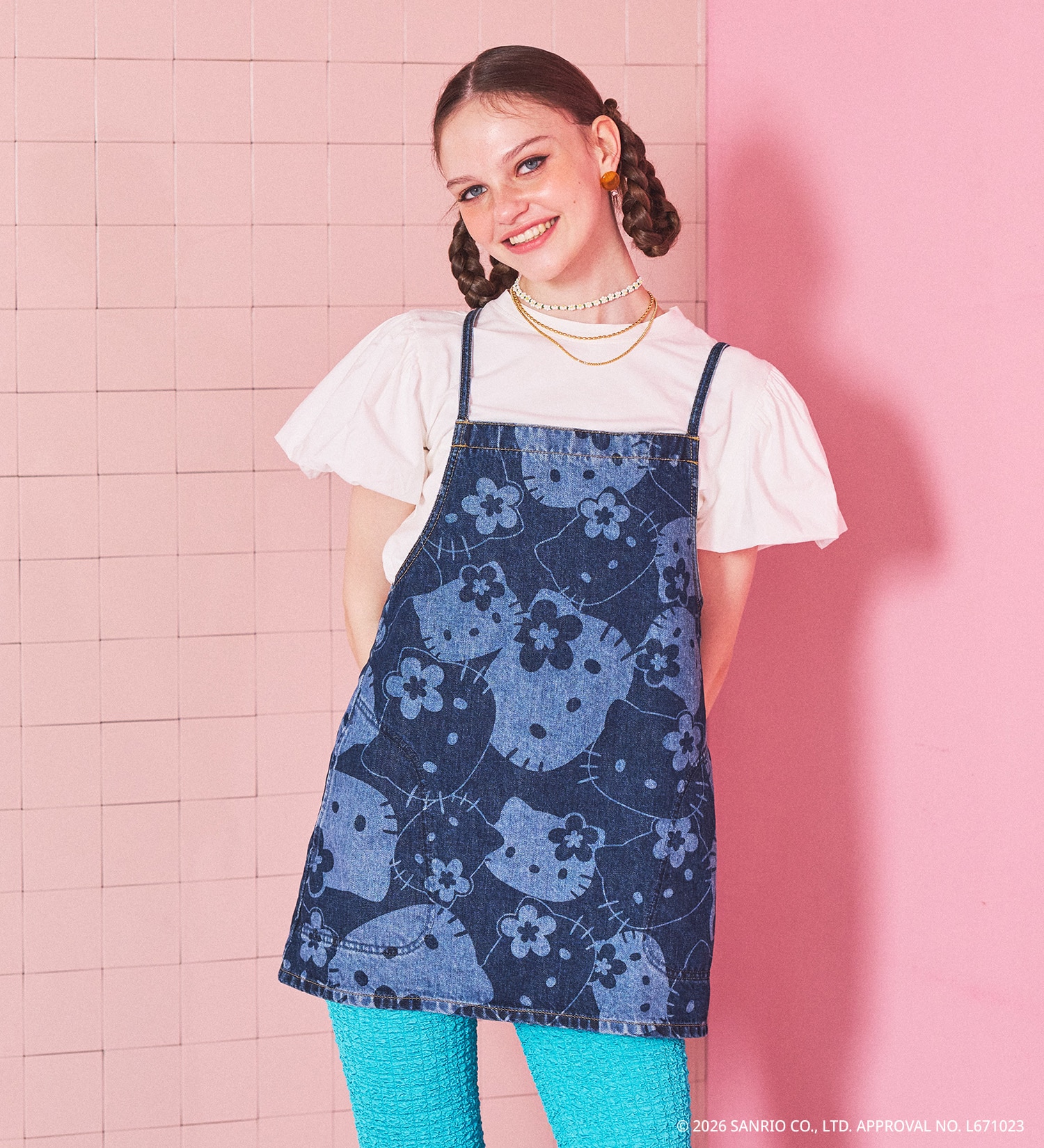 SOMETHING(サムシング)のSOMETHING×HELLO KITTY APRON BUSTIER|トップス/その他トップス/レディース|インディゴブルー