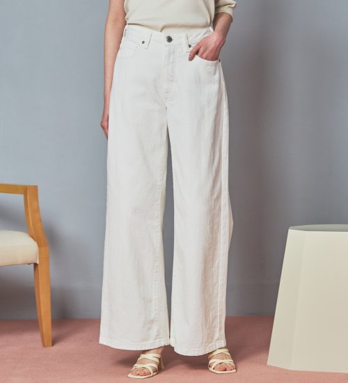 SOMETHING(サムシング)の【試着対象】SOMETHING LISA NOUVEAU WIDE/ワイドデニムパンツ|パンツ/パンツ/レディース|ホワイト