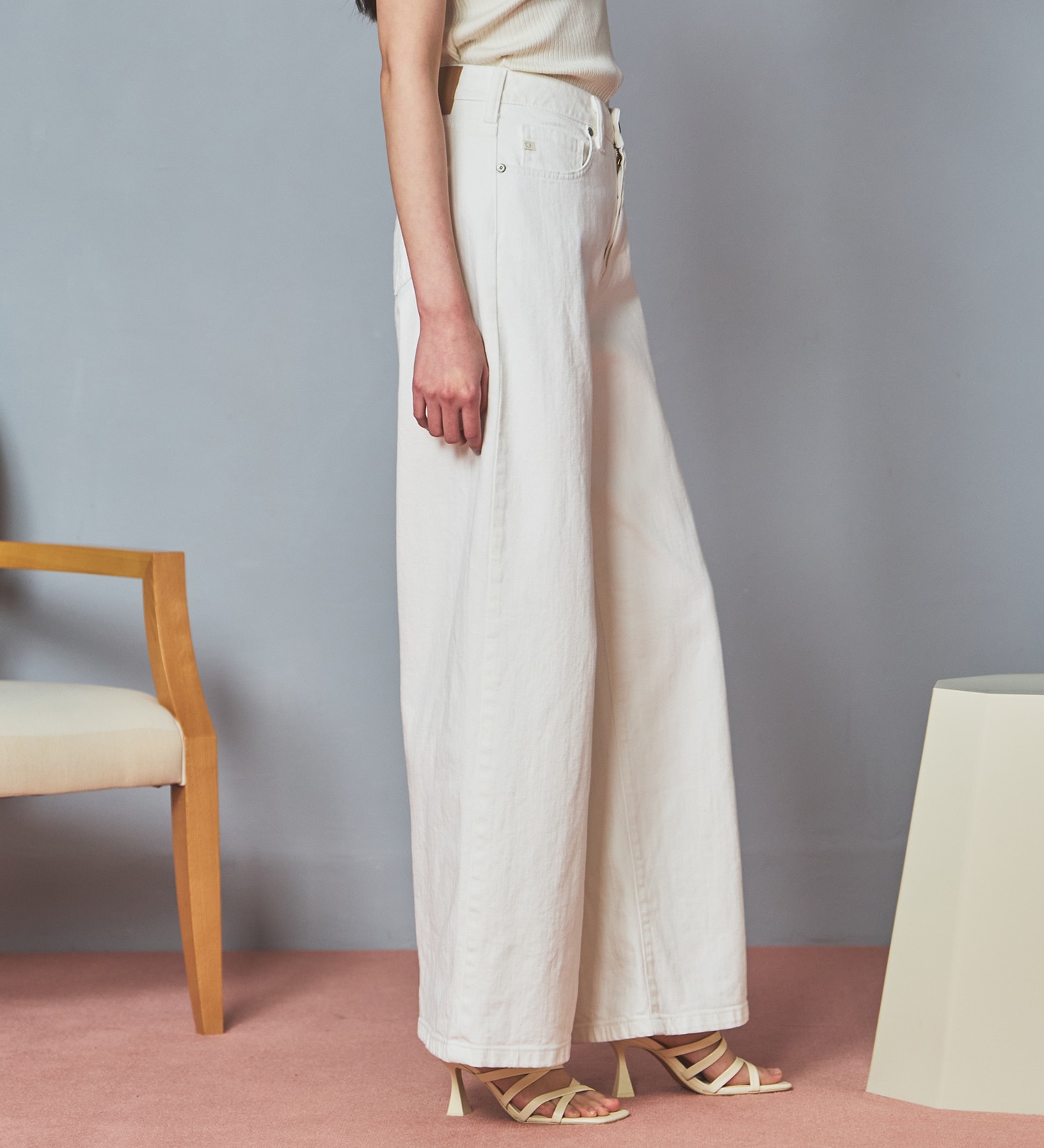 SOMETHING(サムシング)の【試着対象】SOMETHING LISA NOUVEAU WIDE/ワイドデニムパンツ|パンツ/パンツ/レディース|ホワイト