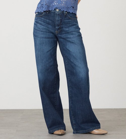 のSOMETHING LISA NOUVEAU WIDE/ワイドデニムパンツ|//|濃色ブルー