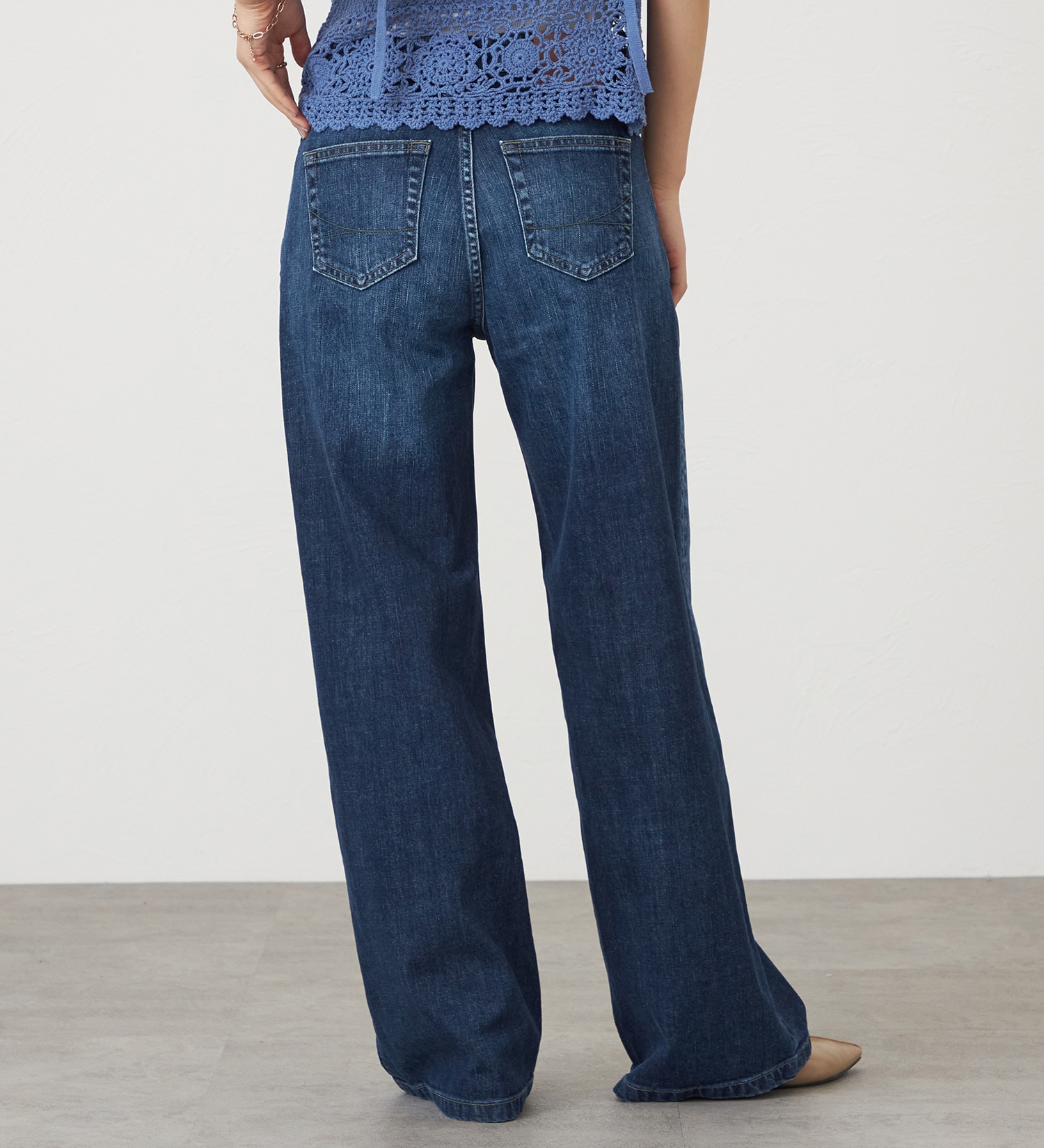 SOMETHING(サムシング)のSOMETHING LISA NOUVEAU WIDE/ワイドデニムパンツ|パンツ/デニム/ジーンズパンツ/レディース|濃色ブルー