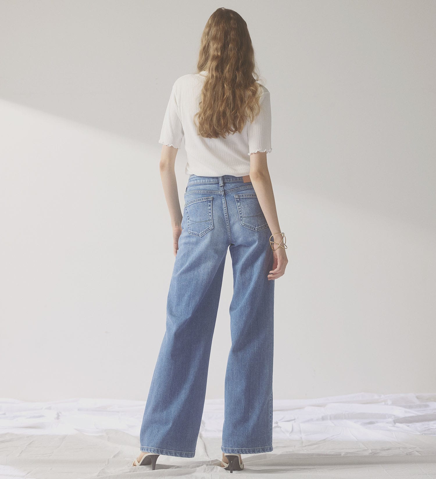 SOMETHING(サムシング)のSOMETHING LISA NOUVEAU WIDE/ワイドデニムパンツ|パンツ/デニム/ジーンズパンツ/レディース|淡色ブルー