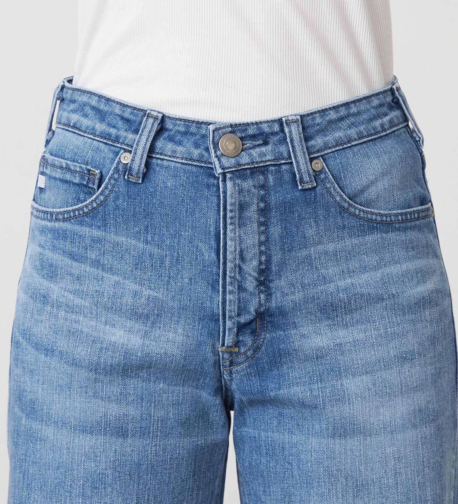 SOMETHING(サムシング)のSOMETHING LISA NOUVEAU WIDE/ワイドデニムパンツ|パンツ/デニム/ジーンズパンツ/レディース|淡色ブルー