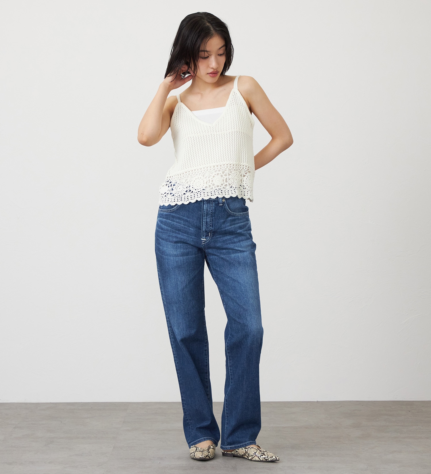 SOMETHING(サムシング)のSOMETHING ELSA NOUVEAU STRAIGHT/ストレートデニムパンツ|パンツ/デニム/ジーンズパンツ/レディース|中色ブルー