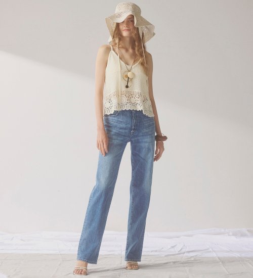 のSOMETHING ELSA NOUVEAU STRAIGHT/ストレートデニムパンツ|//|淡色ブルー