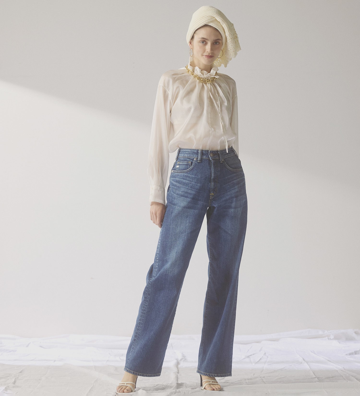 SOMETHING(サムシング)のSOMETHING ELSA NOUVEAU LOOSE STRAIGHT/ルーズストレートデニムパンツ|パンツ/デニム/ジーンズパンツ/レディース|中色ブルー