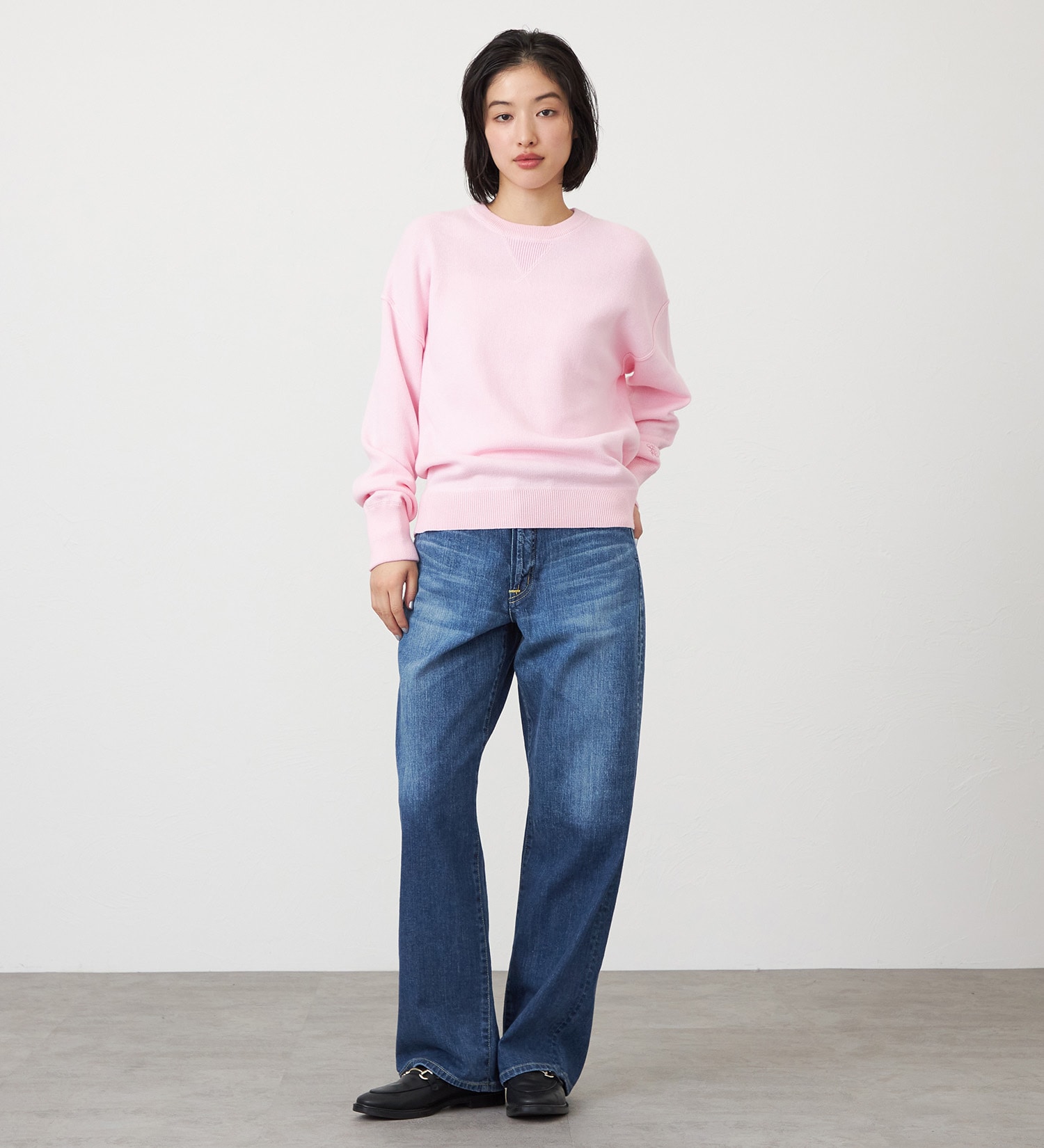 SOMETHING(サムシング)のSOMETHING ELSA NOUVEAU LOOSE STRAIGHT/ルーズストレートデニムパンツ|パンツ/デニム/ジーンズパンツ/レディース|中色ブルー