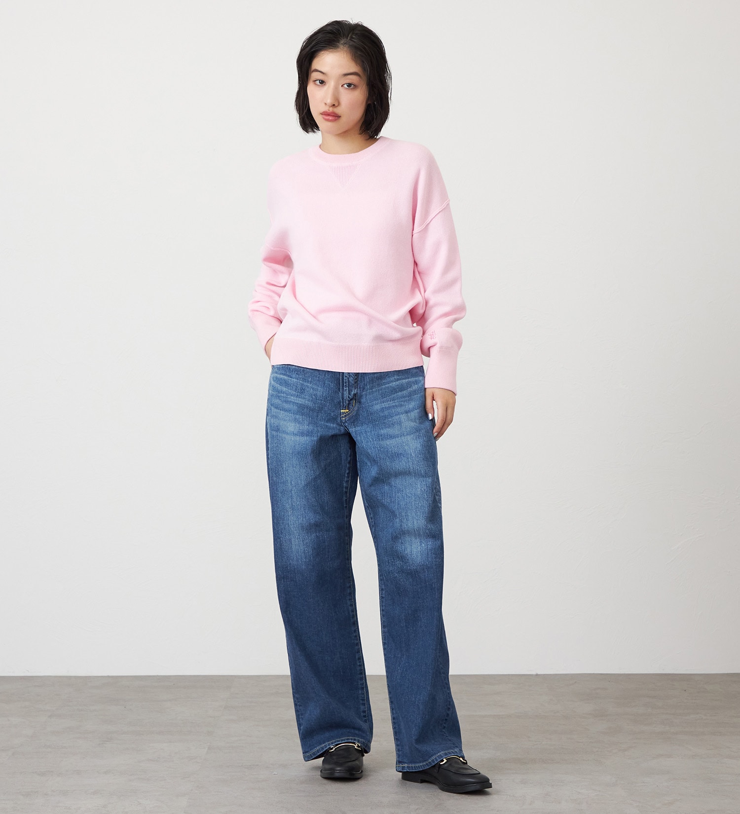 SOMETHING(サムシング)のSOMETHING ELSA NOUVEAU LOOSE STRAIGHT/ルーズストレートデニムパンツ|パンツ/デニム/ジーンズパンツ/レディース|中色ブルー