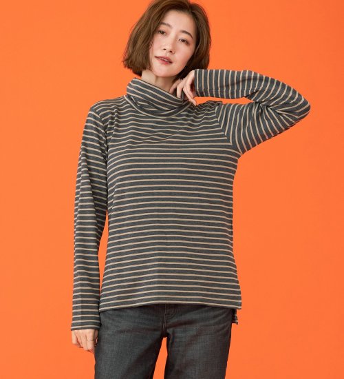 SOMETHING(サムシング)のSOMETHING BODYFIREタートルネックカットソー【暖】|トップス/Tシャツ/カットソー/レディース|グレー系その他