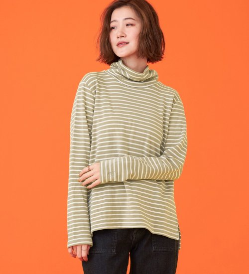 SOMETHING(サムシング)のSOMETHING BODYFIREタートルネックカットソー【暖】|トップス/Tシャツ/カットソー/レディース|ベージュ系その他