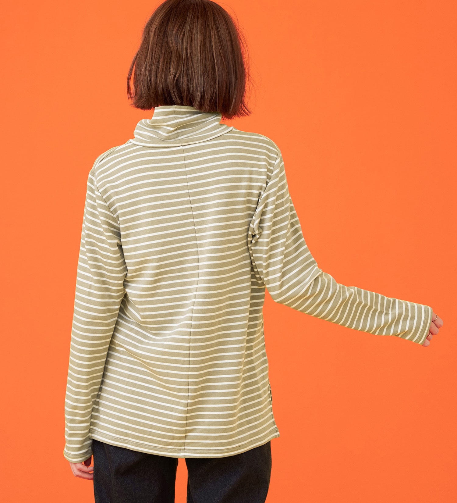 SOMETHING(サムシング)のSOMETHING BODYFIREタートルネックカットソー【暖】|トップス/Tシャツ/カットソー/レディース|ベージュ系その他