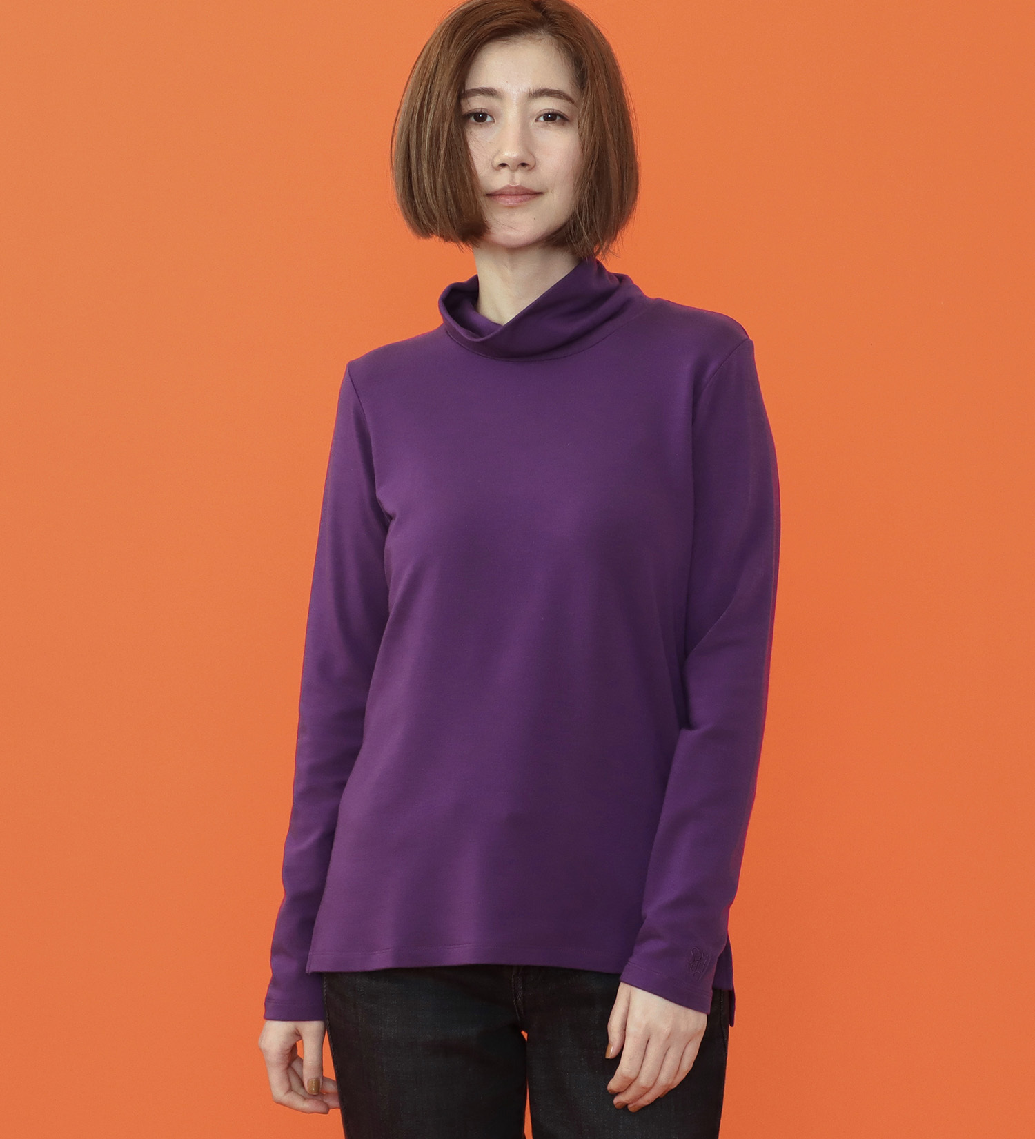 SOMETHING(サムシング)のSOMETHING BODY FIRE タートルネックカットソー【長袖】|トップス/Tシャツ/カットソー/レディース|パープル