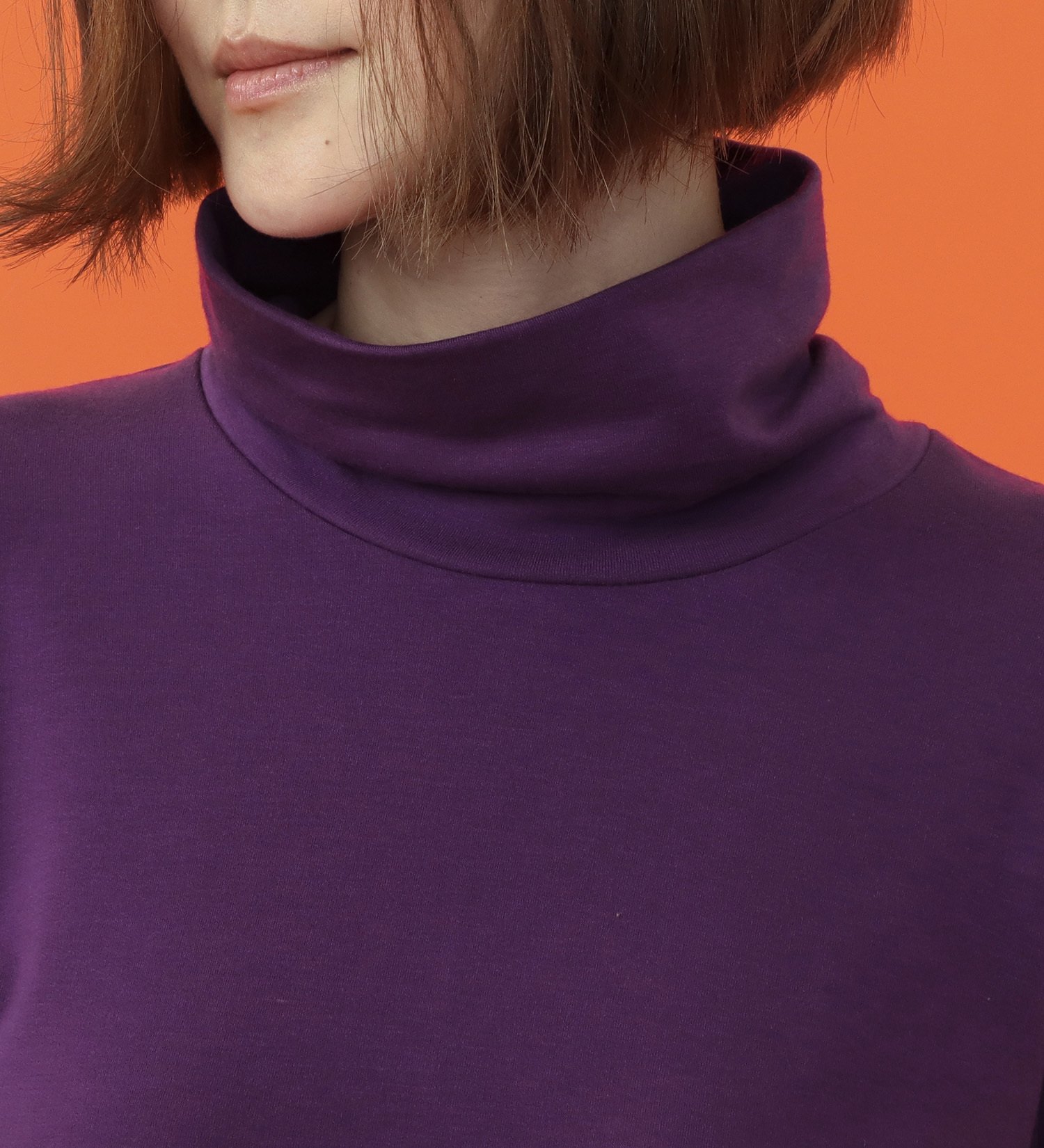 SOMETHING(サムシング)のSOMETHING BODY FIRE タートルネックカットソー【長袖】|トップス/Tシャツ/カットソー/レディース|パープル