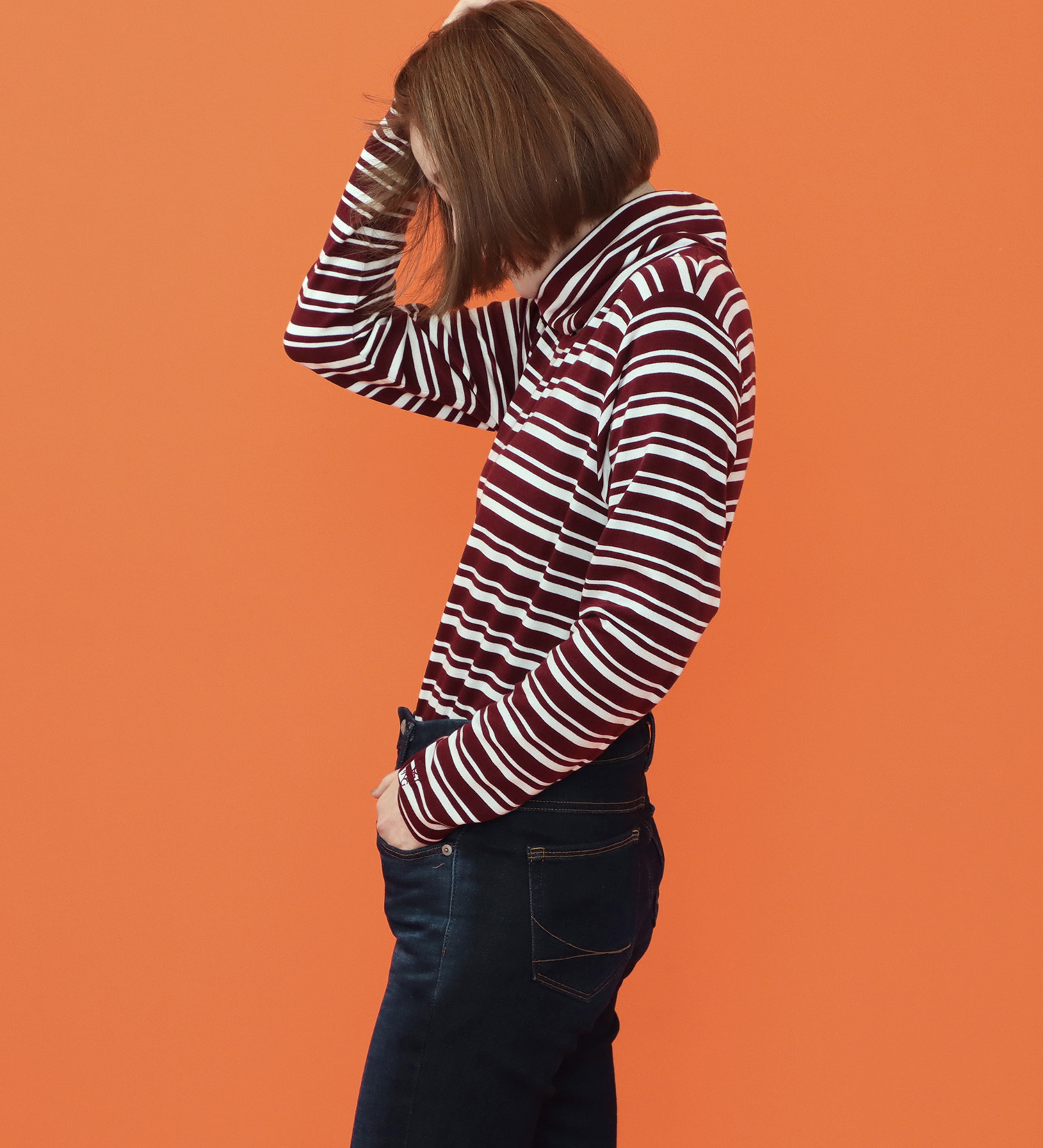 SOMETHING(サムシング)のSOMETHING BODY FIRE タートルネックカットソー【長袖】|トップス/Tシャツ/カットソー/レディース|バーガンディー