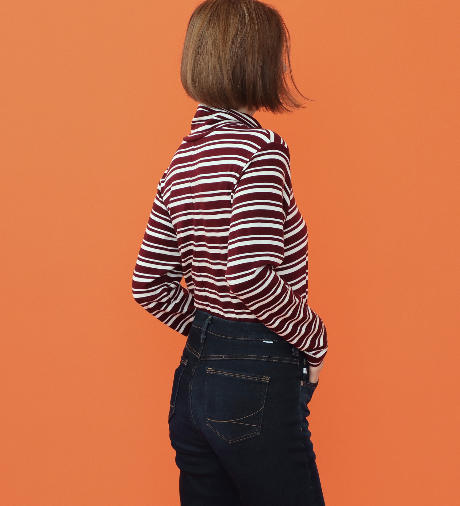 SOMETHING(サムシング)のSOMETHING BODY FIRE タートルネックカットソー【長袖】|トップス/Tシャツ/カットソー/レディース|バーガンディー