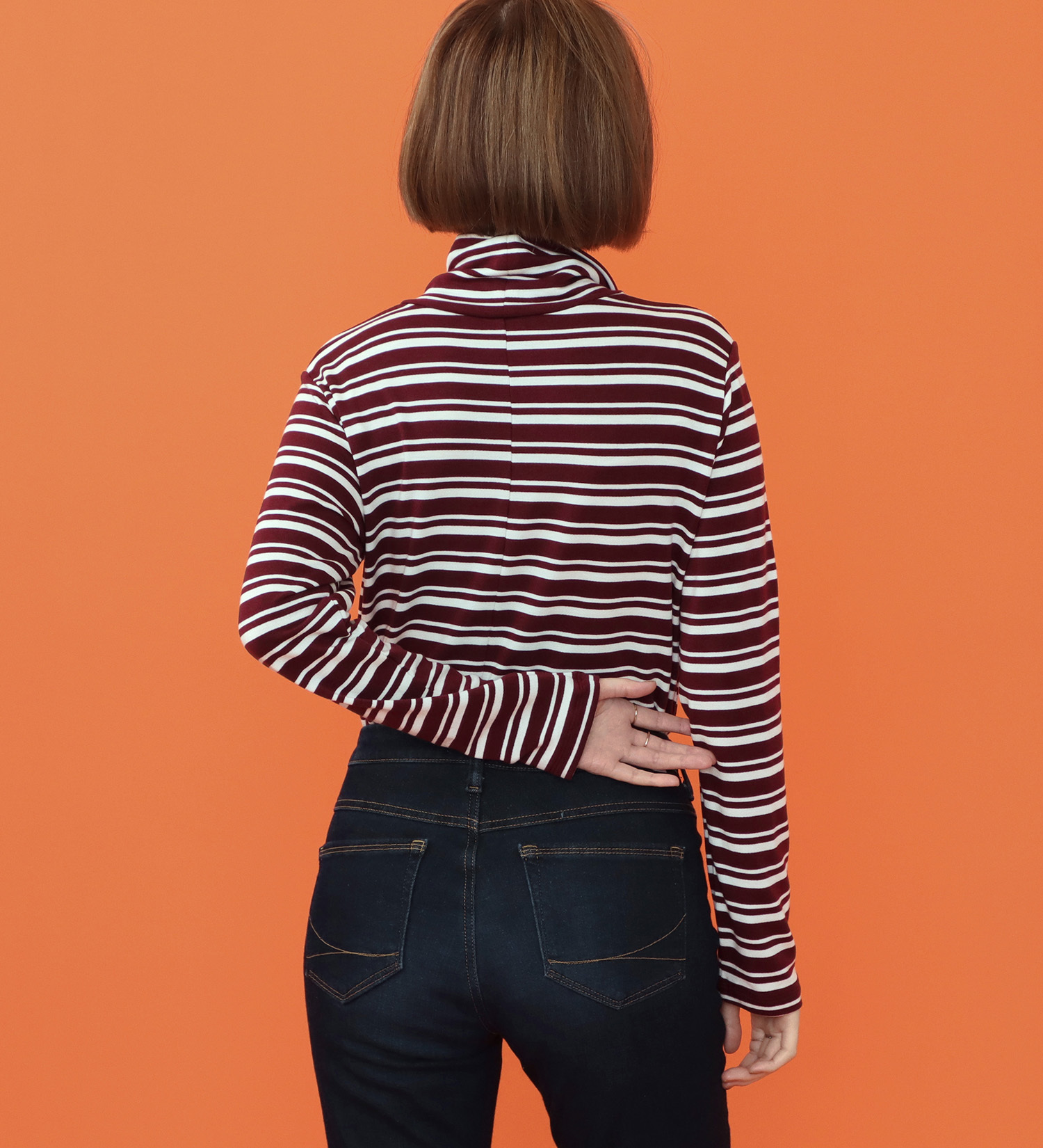 SOMETHING(サムシング)のSOMETHING BODY FIRE タートルネックカットソー【長袖】|トップス/Tシャツ/カットソー/レディース|バーガンディー