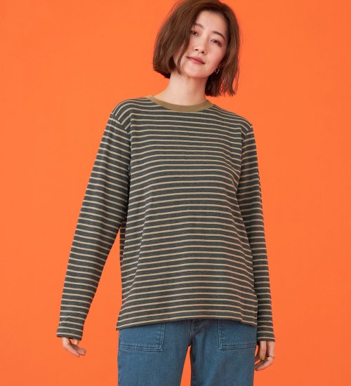 SOMETHING(サムシング)のSOMETHING BODYFIREモックネック長袖カットソー【暖】|トップス/Tシャツ/カットソー/レディース|グレー系その他