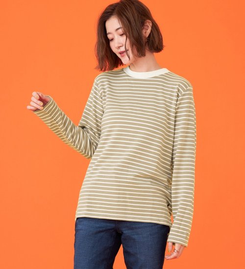 SOMETHING(サムシング)のSOMETHING BODYFIREモックネック長袖カットソー【暖】|トップス/Tシャツ/カットソー/レディース|ベージュ系その他