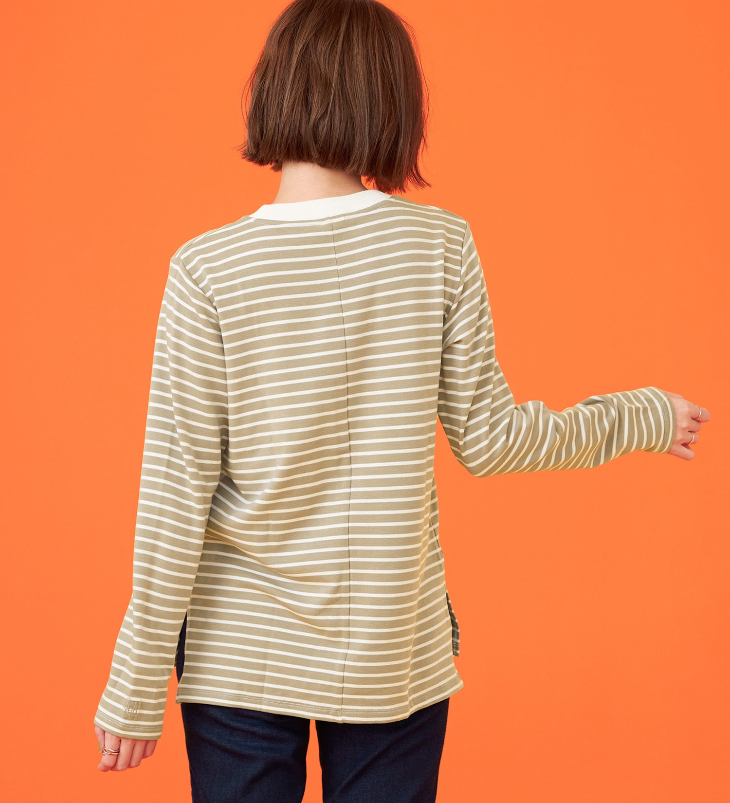 SOMETHING(サムシング)のSOMETHING BODYFIREモックネック長袖カットソー【暖】|トップス/Tシャツ/カットソー/レディース|ベージュ系その他