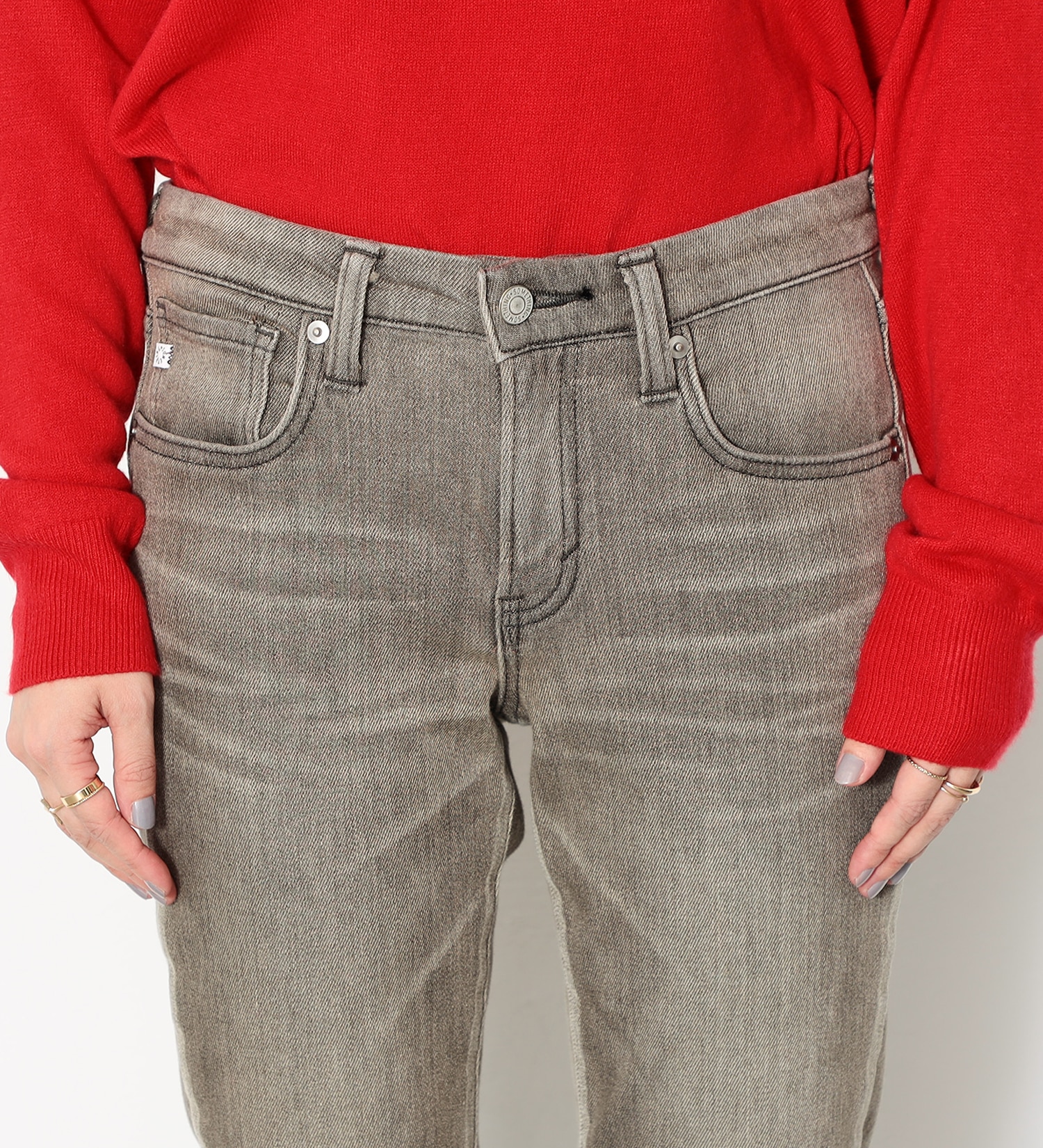 SOMETHING(サムシング)の【SALE】SOMETHING BODY FIRE テーパードデニムパンツ【暖】|パンツ/デニムパンツ/レディース|ベージュ