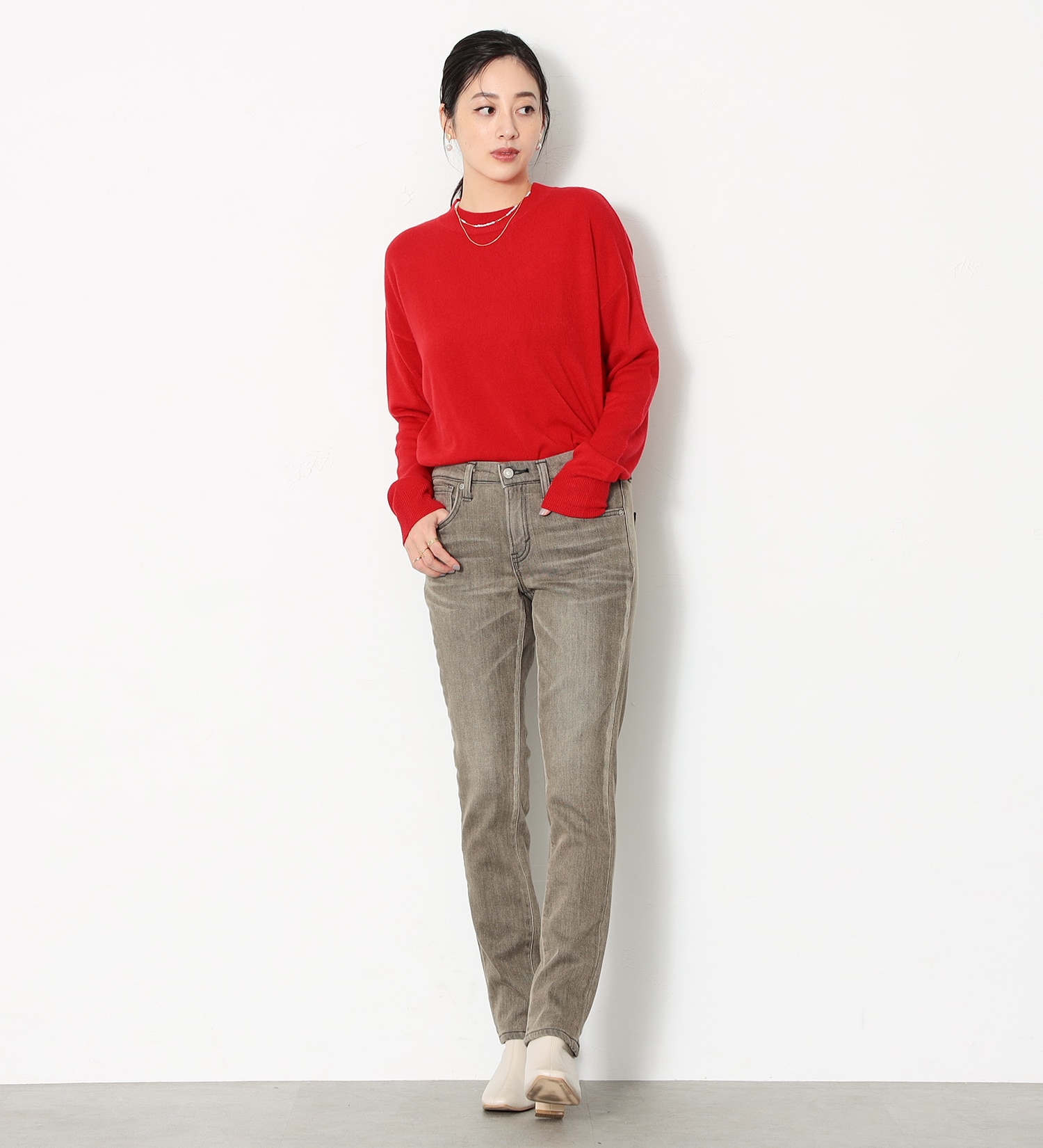 SOMETHING(サムシング)の【SALE】SOMETHING BODY FIRE テーパードデニムパンツ【暖】|パンツ/デニムパンツ/レディース|ベージュ
