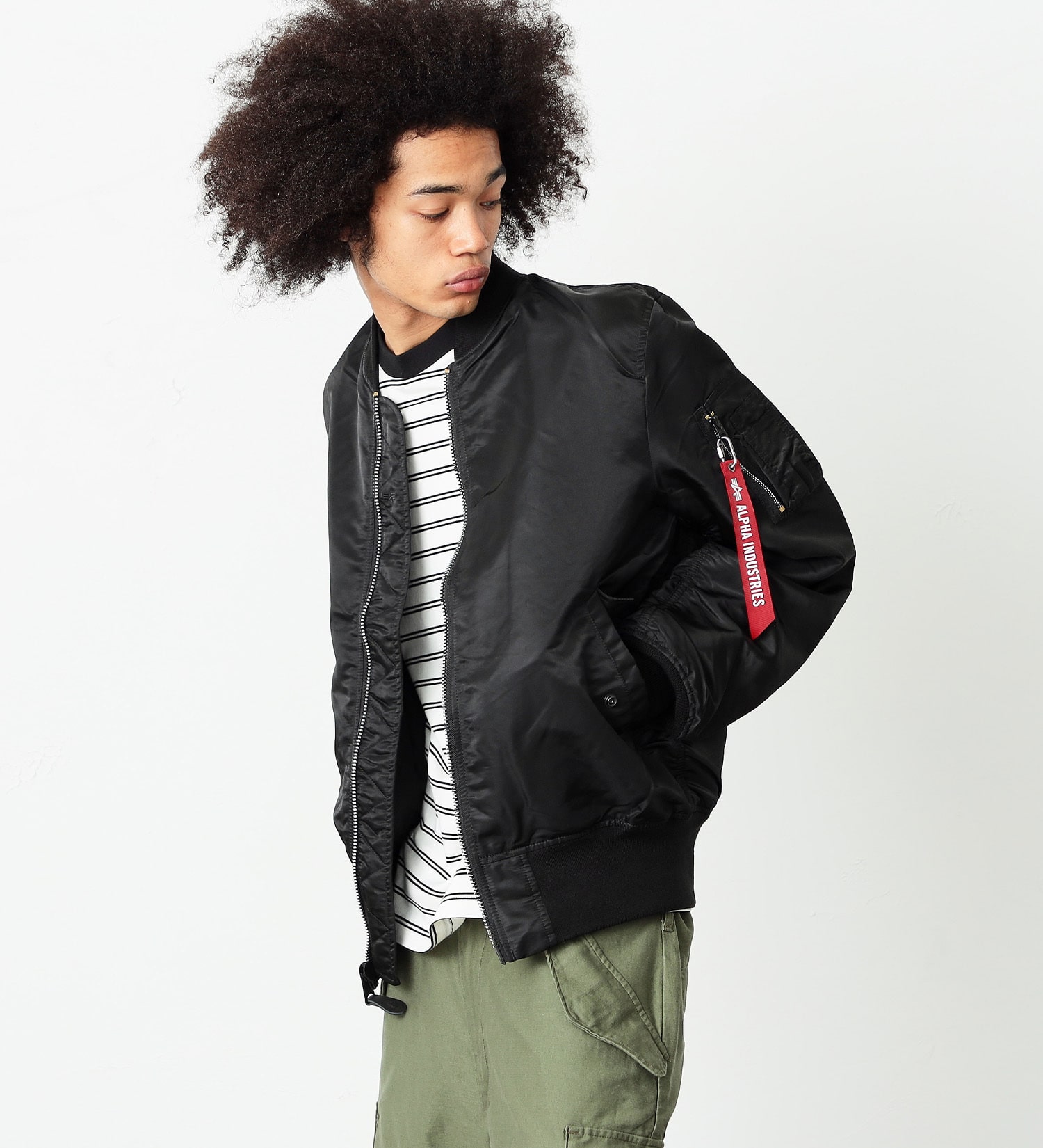 通販新作 ALPHA INDUSTRIES◇フライトジャケット/L/ナイロン/BLK