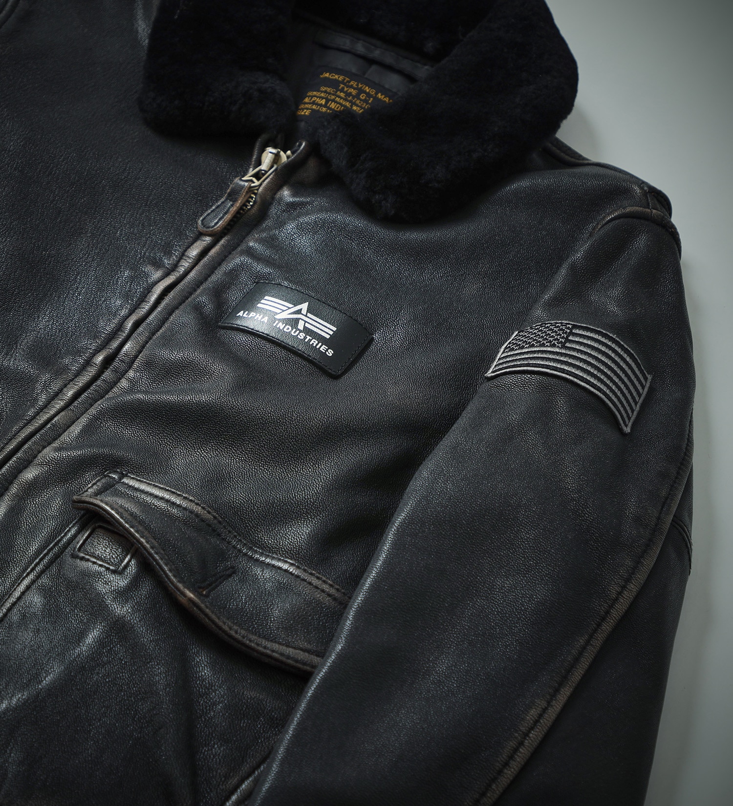 正規品】ALPHA INDUSTRIES 本革G-1 日本未発売 - レザージャケット