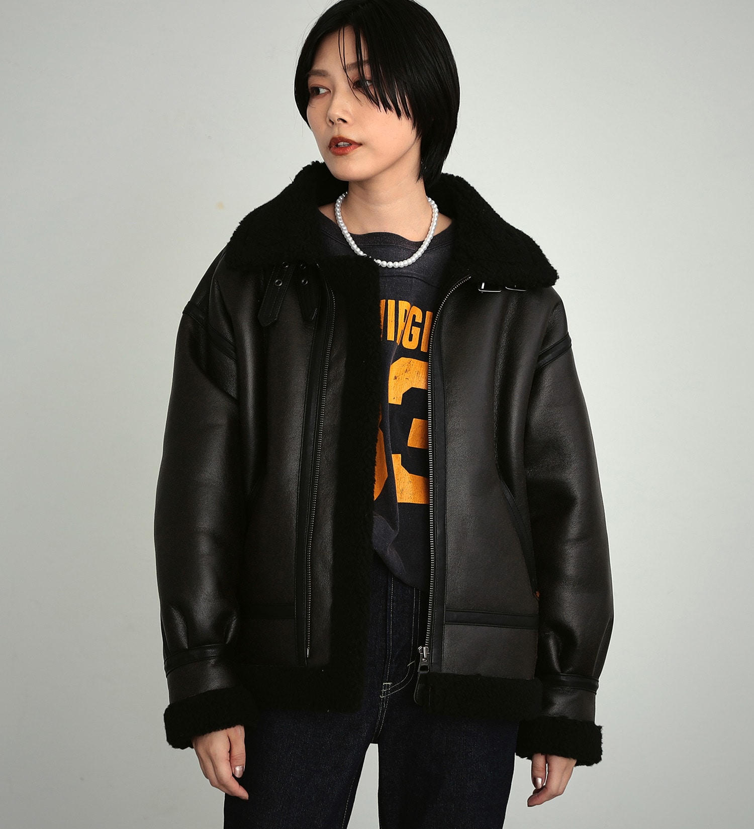 【WINTER SALE】B-3フェイクムートン オーバーサイズ