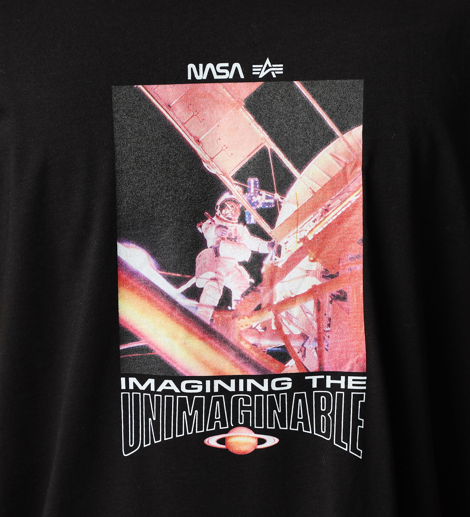 ALPHA(アルファ)の【サマーセール】【直営店限定】NASA Tシャツ(UNIMAGINABLE)|トップス/Tシャツ/カットソー/メンズ|ブラック