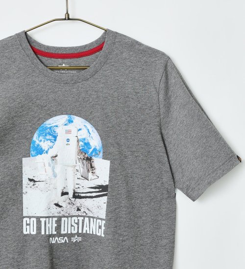 ALPHA(アルファ)の【直営店限定】NASA Tシャツ(DISTANCE)|トップス/Tシャツ/カットソー/メンズ|ヘザ－グレー