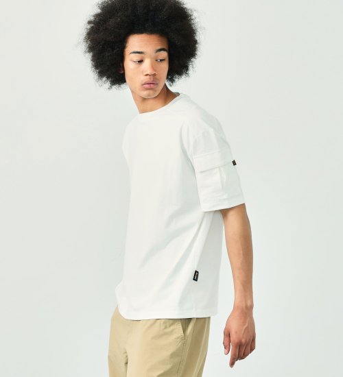 ALPHA(アルファ)の【再値下セール】スリーブポケット 半袖Tシャツ|トップス/Tシャツ/カットソー/メンズ|ホワイト
