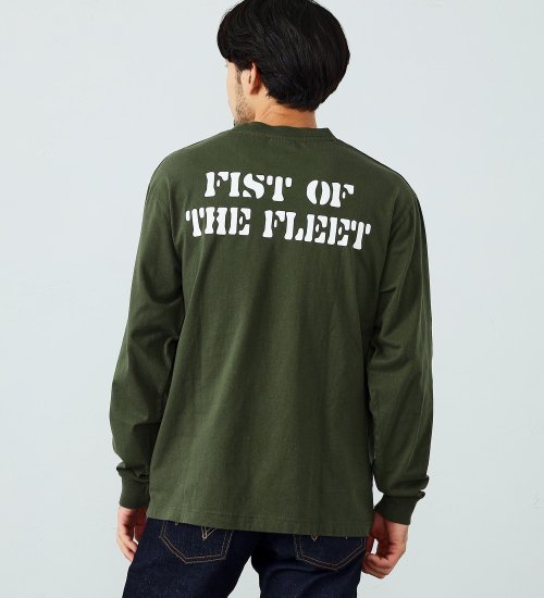 ALPHA(アルファ)のFIST OF FLEET バックプリント長袖Tシャツ|トップス/Tシャツ/カットソー/メンズ|グリーン