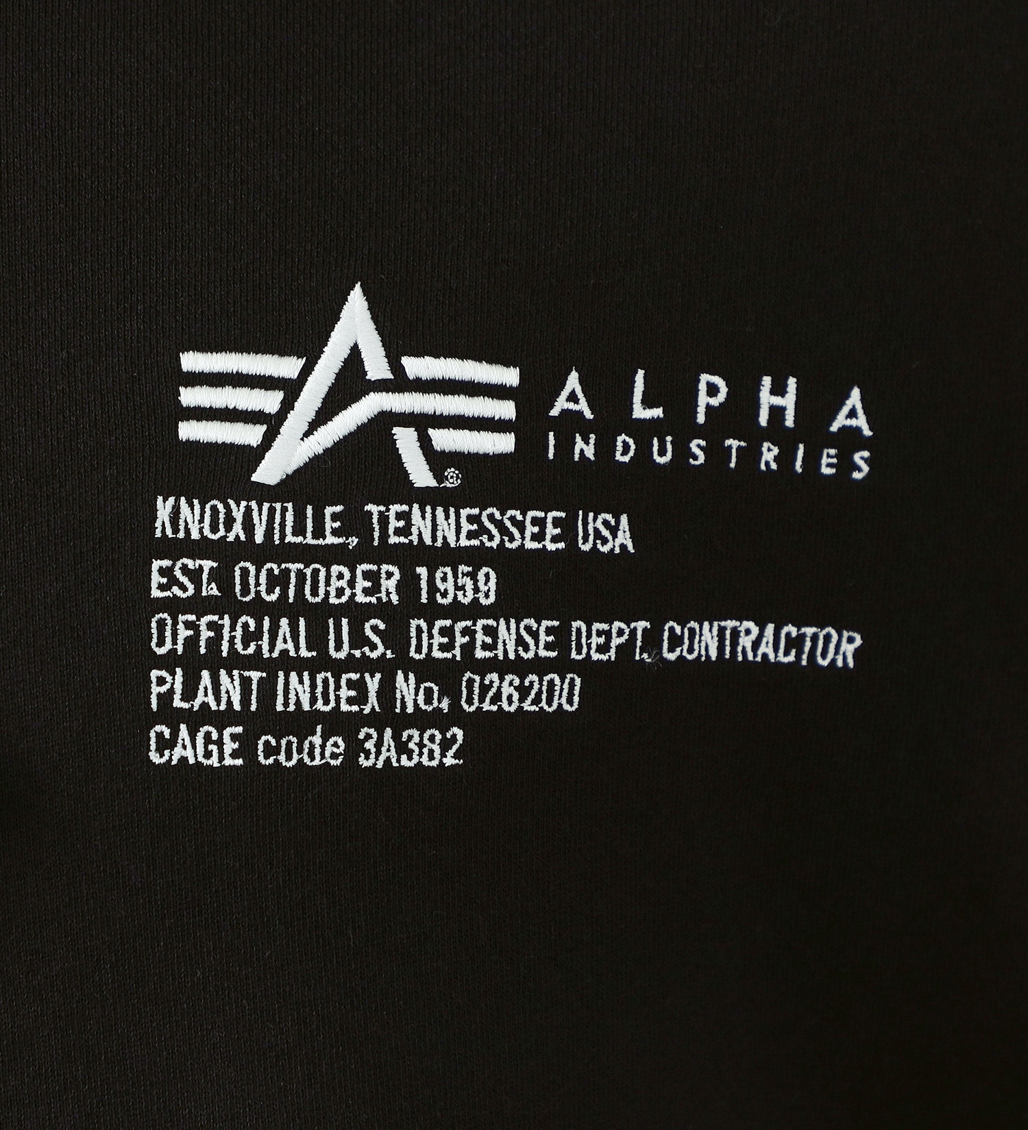 ALPHA(アルファ)のEMBROIDERY スウェットパーカー|トップス/パーカー/メンズ|ブラック