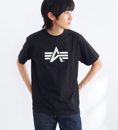 ALPHA(アルファ)の【TIME SALE】AマークロゴプリントTシャツ 半袖|トップス/Tシャツ/カットソー/メンズ|ブラック