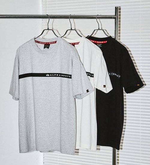 ALPHA(アルファ)のHORIZONTAL ラインブランドロゴTシャツ 半袖|トップス/Tシャツ/カットソー/メンズ|ヘザ－グレー
