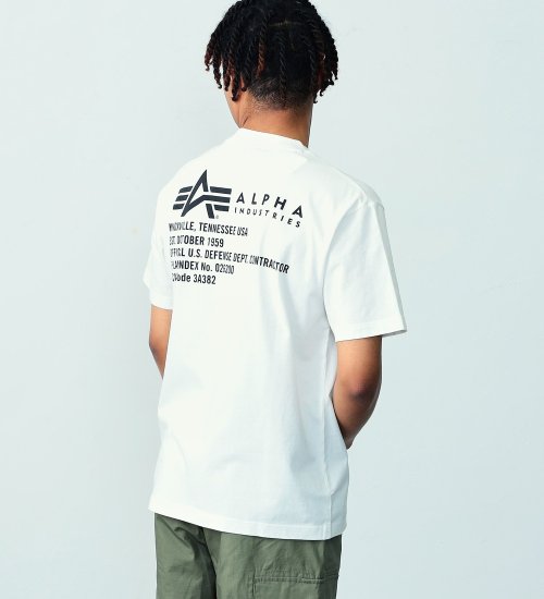ALPHA(アルファ)の【おまとめ割対象】MIL.SPECバックプリントTシャツ 半袖|トップス/Tシャツ/カットソー/メンズ|ホワイト